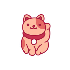 maneki neko doodle icon, vector illustration
