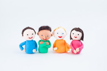 紙粘土で作った人形　英会話教室や国際交流でのコミュニケーション