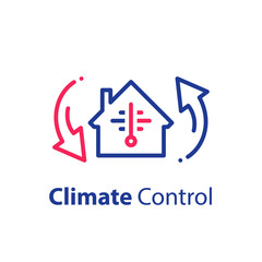 House climate control system, change temperature, home air conditioning, cooling or heating - 301444748