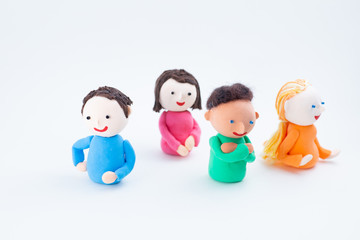 紙粘土で作った人形　英会話教室や国際交流でのコミュニケーション