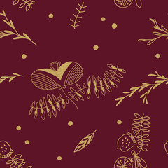 Gold flower background with traditional Czech folk art ornament for Christmas invitation, postcard xmas. Flowers luxury background, floral gold creatives, printable golden floral background.