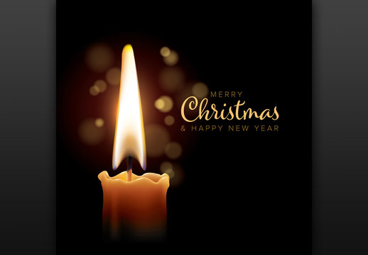 Christmas Flyer Layout with Candle Image