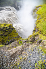 Gullfoss Waterfalls in Iceland on a cloudy day