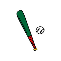 baseball doodle icon, vector illustration