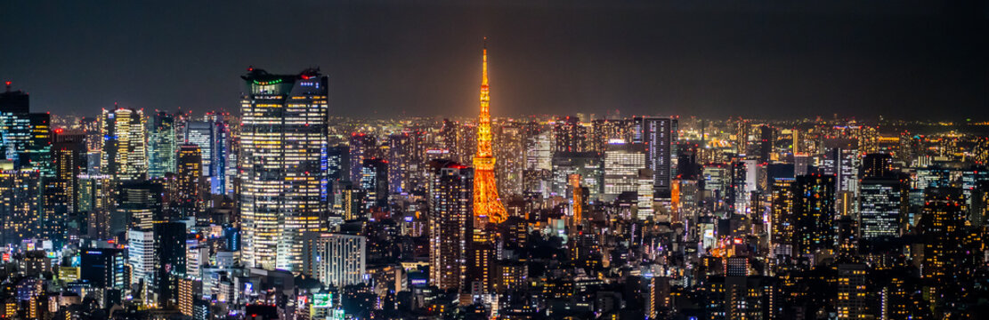 Fototapeta Nocny widok TOKYO JAPONII