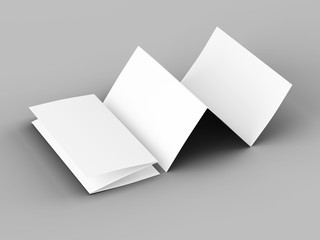 Brochure in A4 format folded to three - mockup. 3d illustration