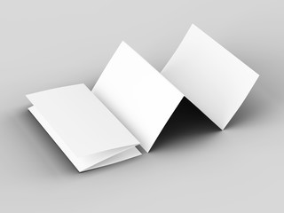 Brochure in A4 format folded to three - mockup. 3d illustration