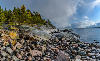 Kajosaari island, lake Ladoga, Karelia, Russia.