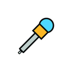 vector icon of simple forms of journalist microphone