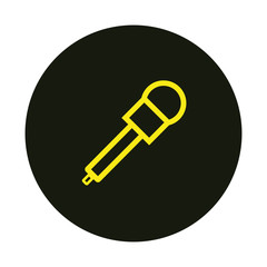 vector icon of simple forms of journalist microphone