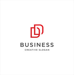 Monogram letter D D logo, linked two capital letters D and D emblem .  linear minimal style