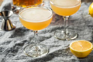 Homemade Lemon Brandy Daisy Cocktail