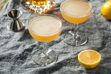Homemade Lemon Brandy Daisy Cocktail