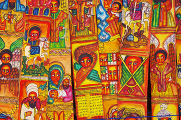 Traditional Ethiopian artwork for sale near Lake Tana in Ethiopia