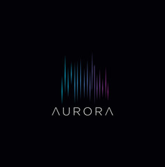 Aurora Logo Icon Design Template Vector Stock Illustration - obrazy, fototapety, plakaty