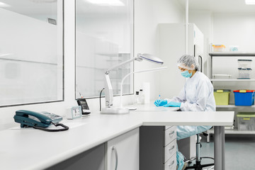 Laboratory for the production of biomaterials. People do research.