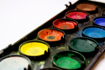 Detail of Watercolors on White Background - 301448775