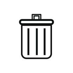 garbage bin simple shapes icon vector