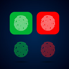 Fingerprint. Digital security authentication concept. Biometric authorization. Identification. 