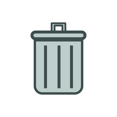 garbage bin simple shapes icon vector