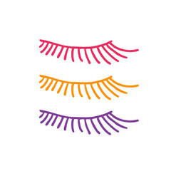 eyelashes doodle icon, vector illustration
