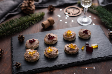 Christmas Pate Canapes with Cranberry and Apple Jelly