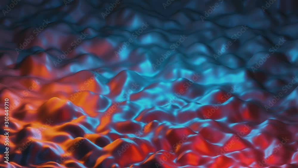 Wall mural abstract fluid orange red and blue motion background wave. 3d rendering