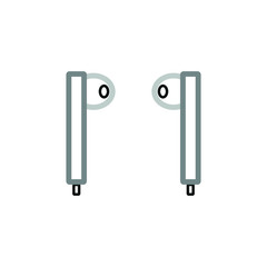 vector simple shapes icon of wireless headphones