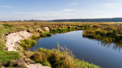 Piękna polska złota jesień, Dolina Górnej Narwi, Podlasie, Polska © podlaski49