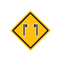 vector simple shapes icon of wireless headphones