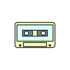 cassette tape simple shapes icon vector