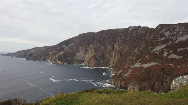 Slieve League Cliffs are among the highest sea cliffs in Europe rising 1972 feet or 601 meters above the Atlantic Ocean - County Donegal, Ireland