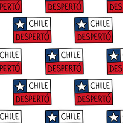 Fototapeta premium Chile woke up seamless doodle pattern, vector illustration