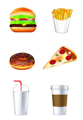 Fast food set. vector illustration