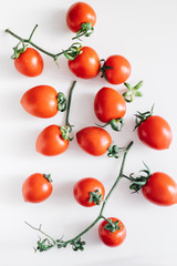 Cherry tomatoes. Tomatoes cherry branch isolated on white background