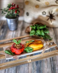vegetable stuffed with meat on the table