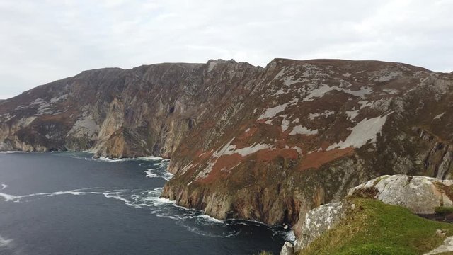 Slieve League Cliffs are among the highest sea cliffs in Europe rising 1972 feet or 601 meters above the Atlantic Ocean - County Donegal, Ireland