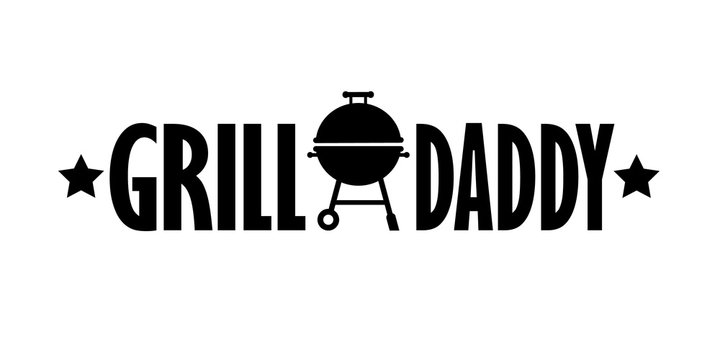 Grill daddy design. Fathers day gift vector file. Grill apron decor Barbeque. Isolated on transparent background.