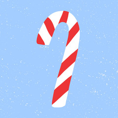 Fototapeta premium Christmas candy. Merry Christmas and Happy New Year. Season Winter Vector hand drawn illustration sticker with cartoon lettering. 