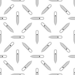 Seamless pattern nail file. Vector texture black on a white background. Thin lines symbol. Design for banner, flyer, poster or print, websites, web design, mobile app on white background.