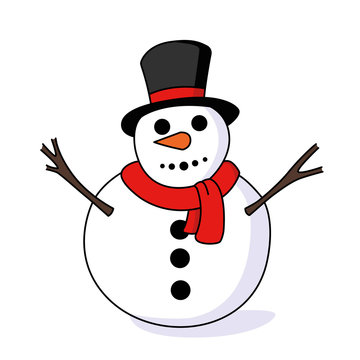 Snowman isolated vector illustration isolated