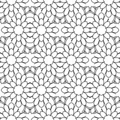 Abstract thin line doodle seamless pattern. Floral background. Vector illustration.  