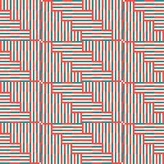 Abstract striped geometric seamless pattern with different shapes.  Mosaic, tile background, wrapping paper. Vector illustration.  