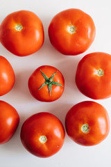 Tomatoes isolated on a white background.