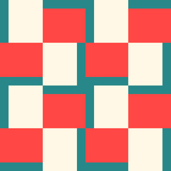 Abstract striped geometric seamless pattern with different shapes.  Checkered mosaic, tile background, wrapping paper. Vector illustration.   