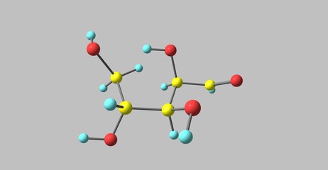 Xylose molecular structure isolated on grey