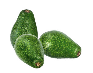Fresh avocado isolated on white background with clipping path