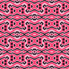 Abstract fantasy geometric seamless pattern with different shapes. Mosaic, tile background. Vector illustration. 