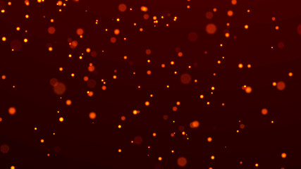 Dust sparkling golden particles. Shiny Christmas background. Fantastic llustration. 3d rendering.