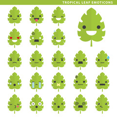 tropical leaf emoticons